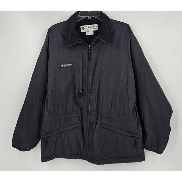 Columbia Other - Columbia Polartec Jacket Fleece Lined Zip Pockets Underarm Zip Vents Sz L Black